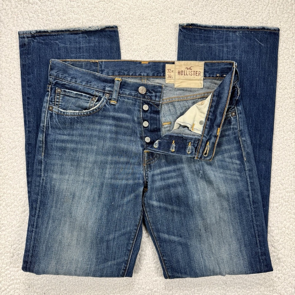Hollister Bootcut Jeans Men's 32x34 (Actual 34x34) Western Rodeo Grunge Casual